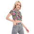 Neon Melted Smiley Mesh Crop top in Pastel
